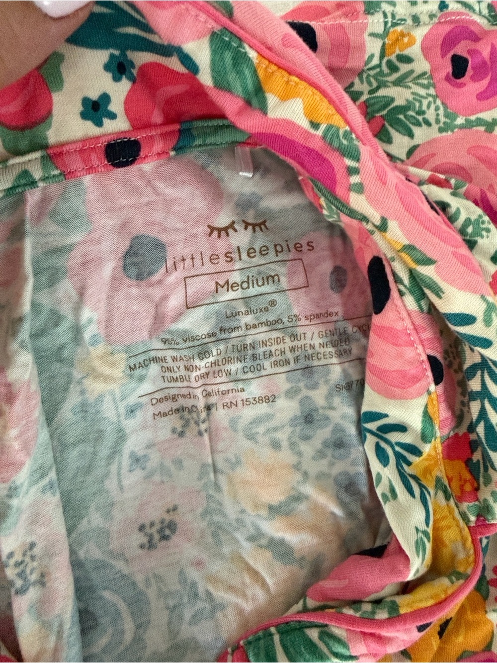 NWOT Little Sleepies Secret Garden Bamboo Viscose Medium Sleep Shirt - Picture 8 of 8